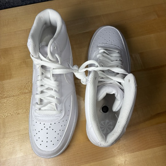 Nike Court Vision CD5436-100 Boot Women's 8 White Leather Mid Top Sneaker - Picture 4 of 7